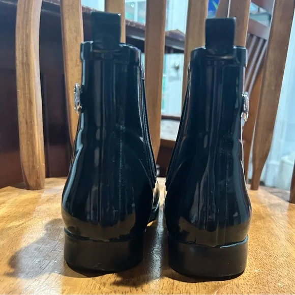 Black MK Ankle Rain Boots - Picture 2 of 7